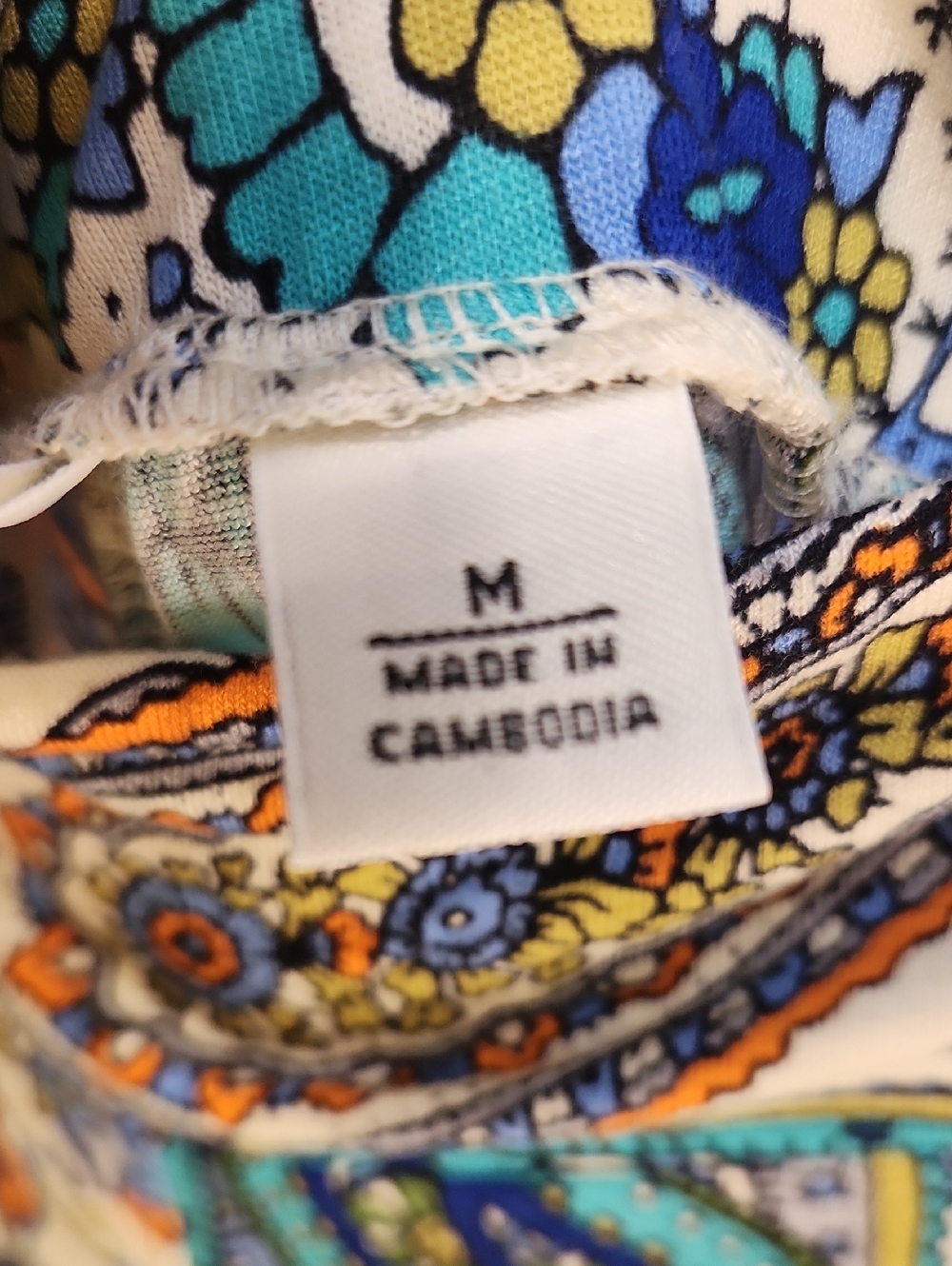 Cato Cream Paisley Wide-Leg Palizo Pant with Blue & Orange Accents - Picture 5 of 7